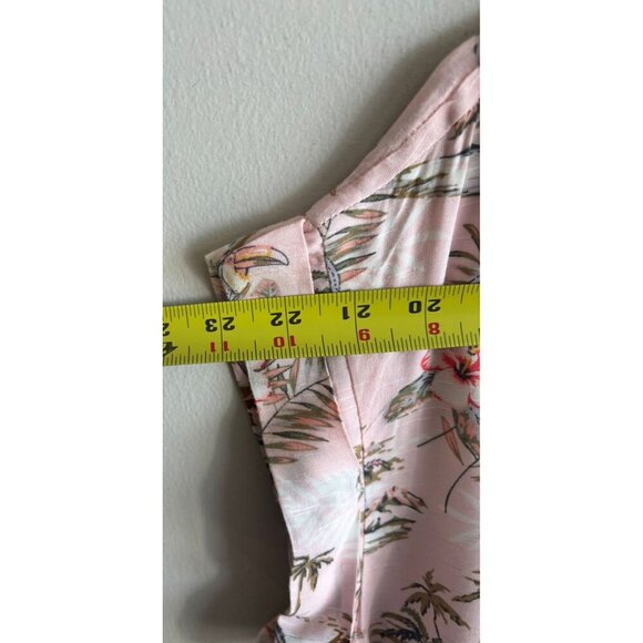 Tribal Femme Womens Pop Over Pink Paradise Cap Sleeve A-Line Midi Dress Sz L - Picture 8 of 15